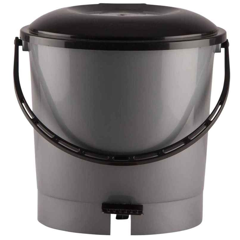 Kuber Industries Multiuses Plastic Pedal Dustbin | Trash Can With Handle | 7 Litre | Grey