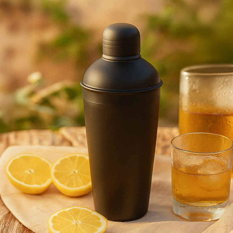 Picfest Popbar Matte Cocktail Shaker | Black - 500 ml