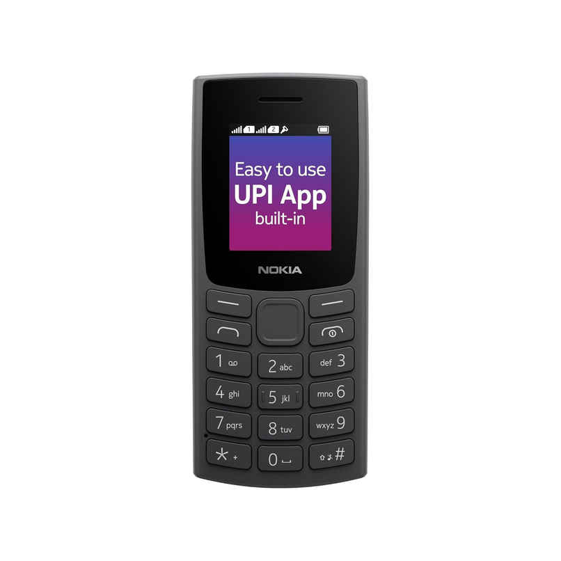 Nokia 106 Single Sim, Keypad Phone with Built-in UPI Payments App | Long-Lasting Battery | Charcoal