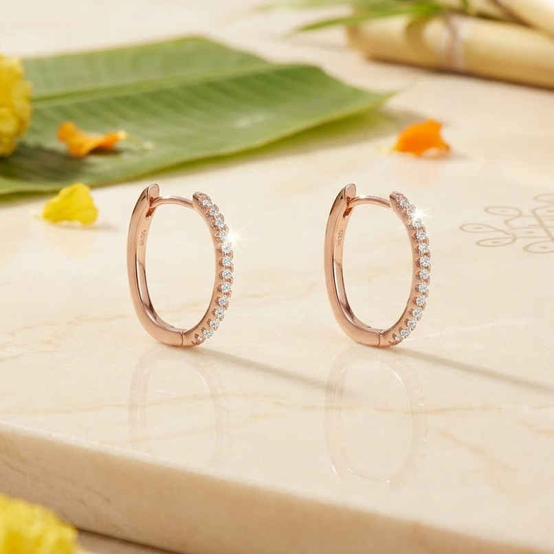 Giva Rose Gold Shining Hoop Earrings | ER0273