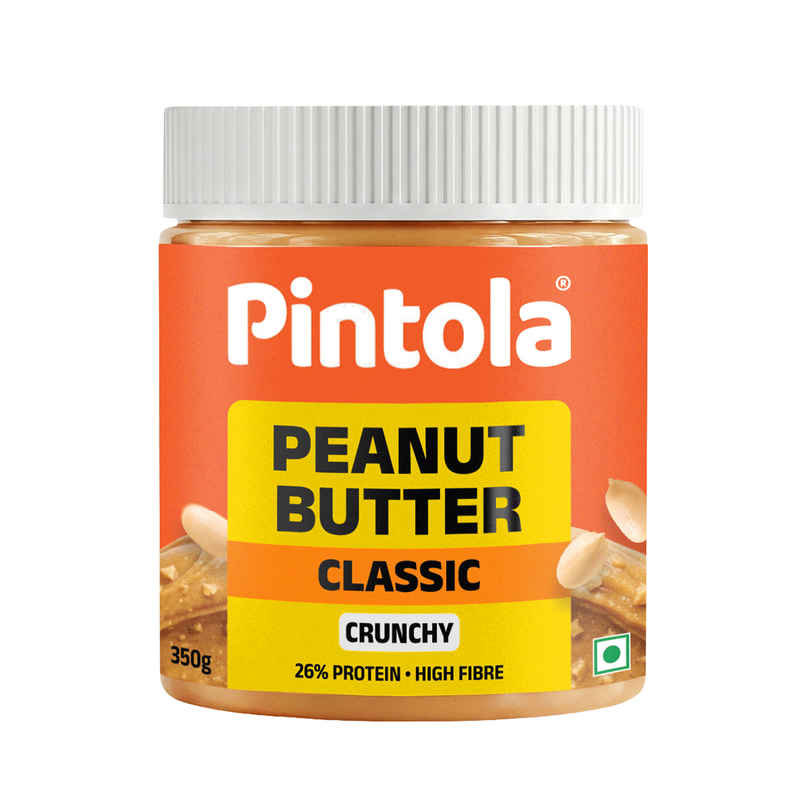 Pintola Classic Peanut Butter Crunchy - Original American Recipe With High Protein Fiber