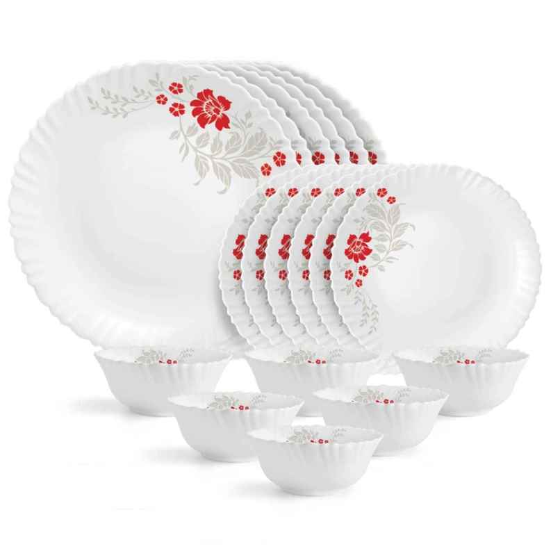 Cello Opalware Dazzle Series Scarlet Bliss Dinner Set, 18 Units Cello Opalware Dazzle Series Scarlet Bliss Dinner Set, 18 Units