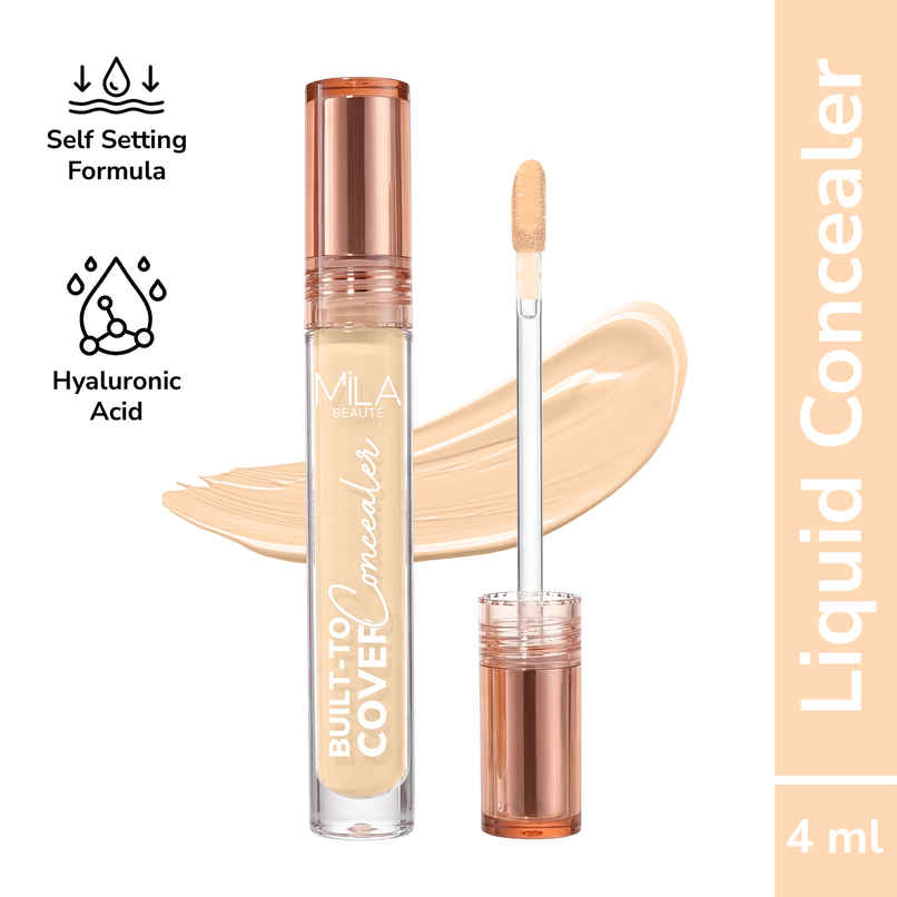 Mila Beaute Build to Cover Matte Liquid Concealer - Full Coverage, Waterproof | 101 Light Ivory