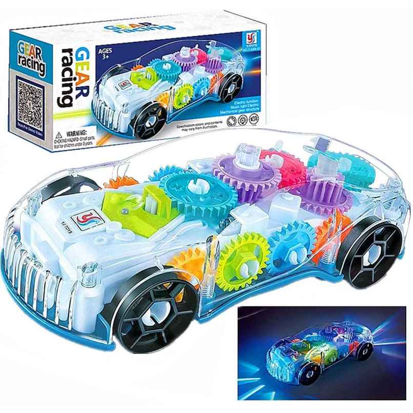 Storio 3D Baby Car Toy | 360 Rotating Mechanical Gear Car for Kids