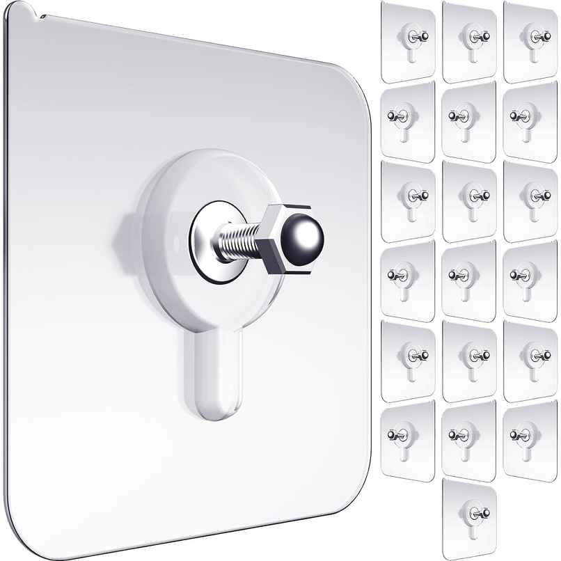 Perpetual Adhesive Wall Hooks | Transparent Waterproof Hooks for Kitchen & Bathroom | Set of 10