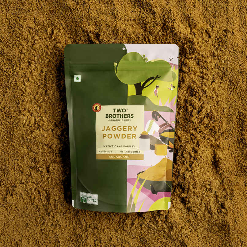 Two Brothers Jaggery Powder Crushed Granular Sugarcane Two Brothers Jaggery Powder Crushed Granular Sugarcane