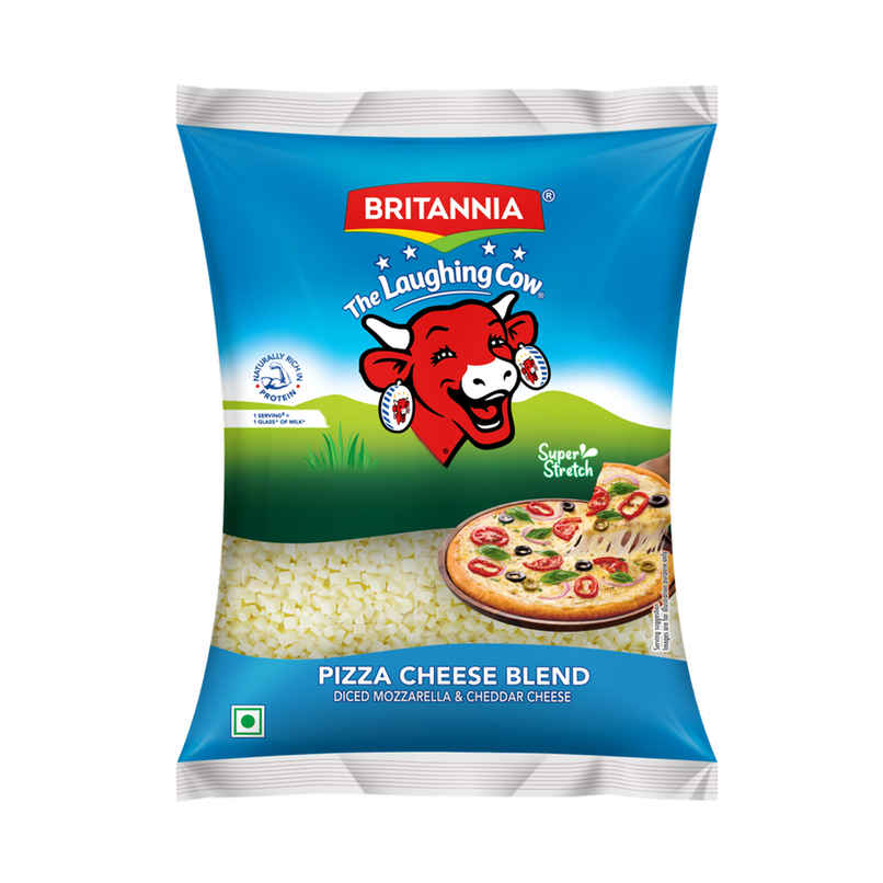 Britannia Laughing Cow Diced Mozzarella & Cheddar Pizza Cheese 200g