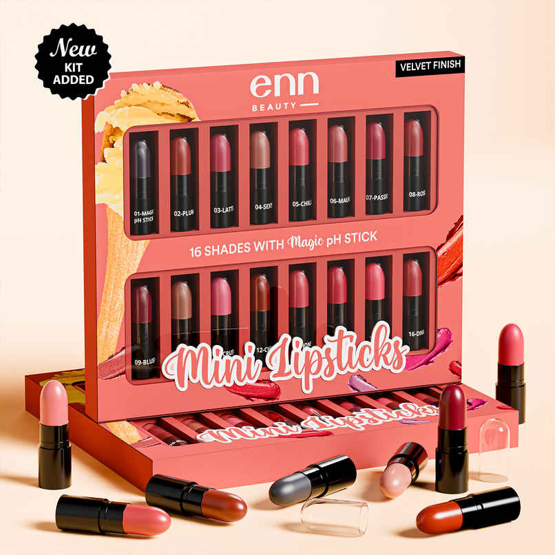 ENN Beauty Mini Lipstick Kit | pH Color Changing Lipstick | Set of 16