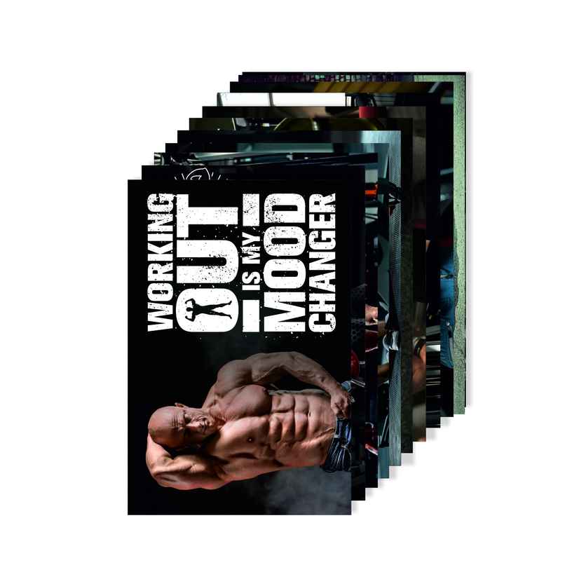 Paper Plane Design Motivational Gym/Fitness Workout Posters | Set of 10 | (12 Inch x 18 Inch) D6