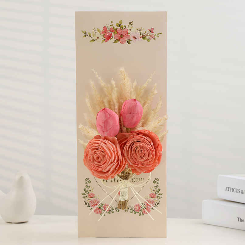 Rustic Dry Flower Bouquet Greeting Card | With Love for Mom | FNP