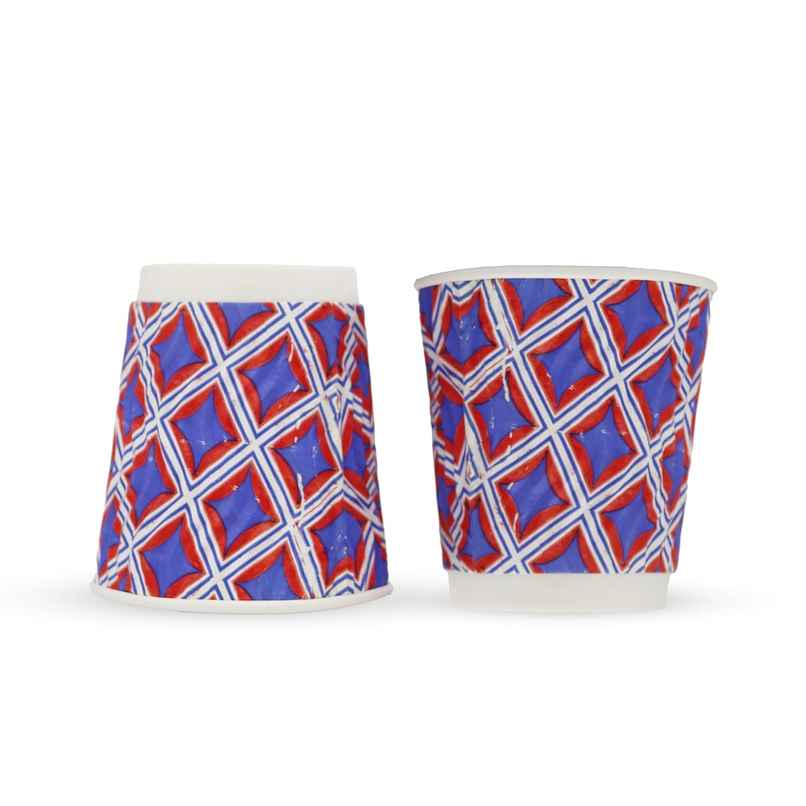 Ripple Wall Printed Paper Cup | 150 ml | Pack of 25 | Careswipe
