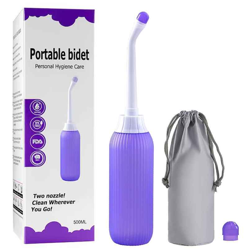 DALUCI Portable Bidet Spray Bottle Handheld Retractable Anti Slip Angled Nozzle Multicolor | 500 ml