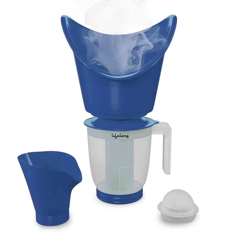 Lifelong 3-in-1 Steam Vaporizer for Face, Nose & Cough Relief, Facial & Inhaler Steamer | Blue