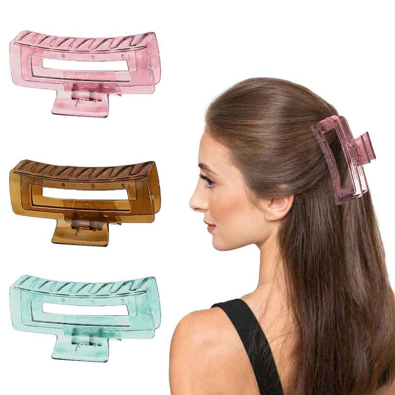 Majestique Rectangular Shape Acrylic Hair Claw Clips for Women Majestique Rectangular Shape Acrylic Hair Claw Clips for Women