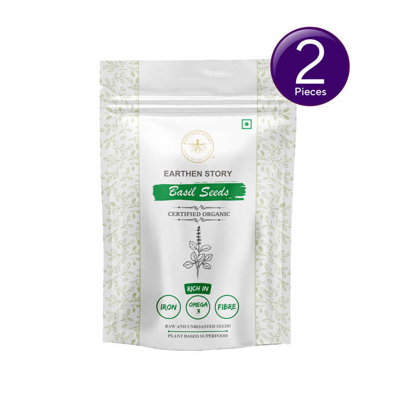 Earthen Story Organic Raw Basil Seeds Combo