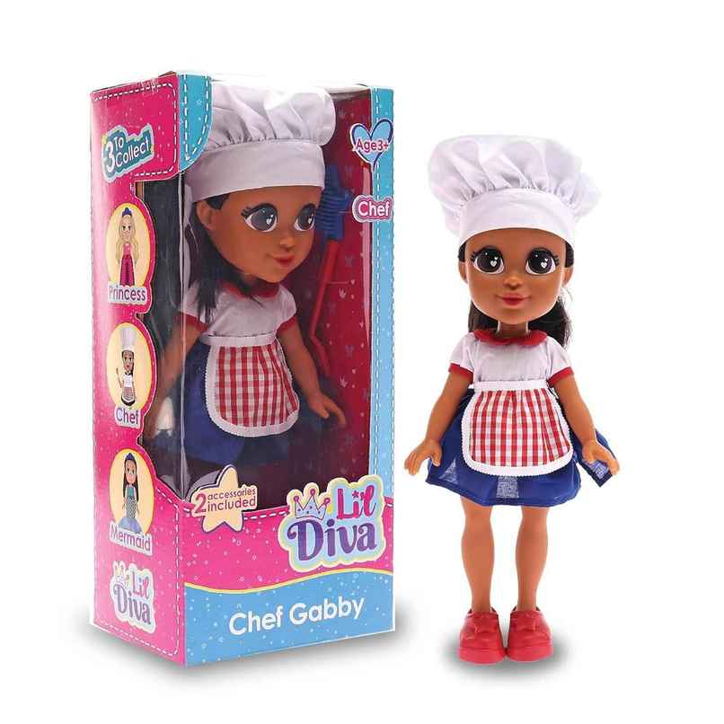 Li'l Diva Chef Gabby 13 Inch Preschool Doll with Accessories (Ages 3+) Li'l Diva Chef Gabby 13 Inch Preschool Doll with Accessories (Ages 3+)
