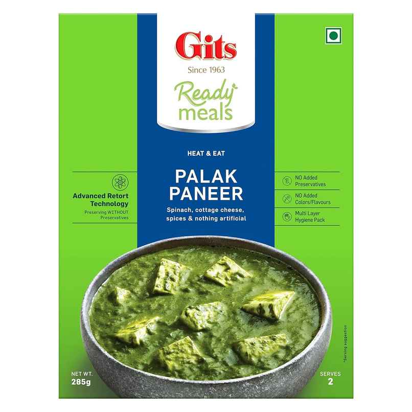 Gits Ready To Eat Palak Paneer | | Authentic & Convenient Gits Ready To Eat Palak Paneer | | Authentic & Convenient