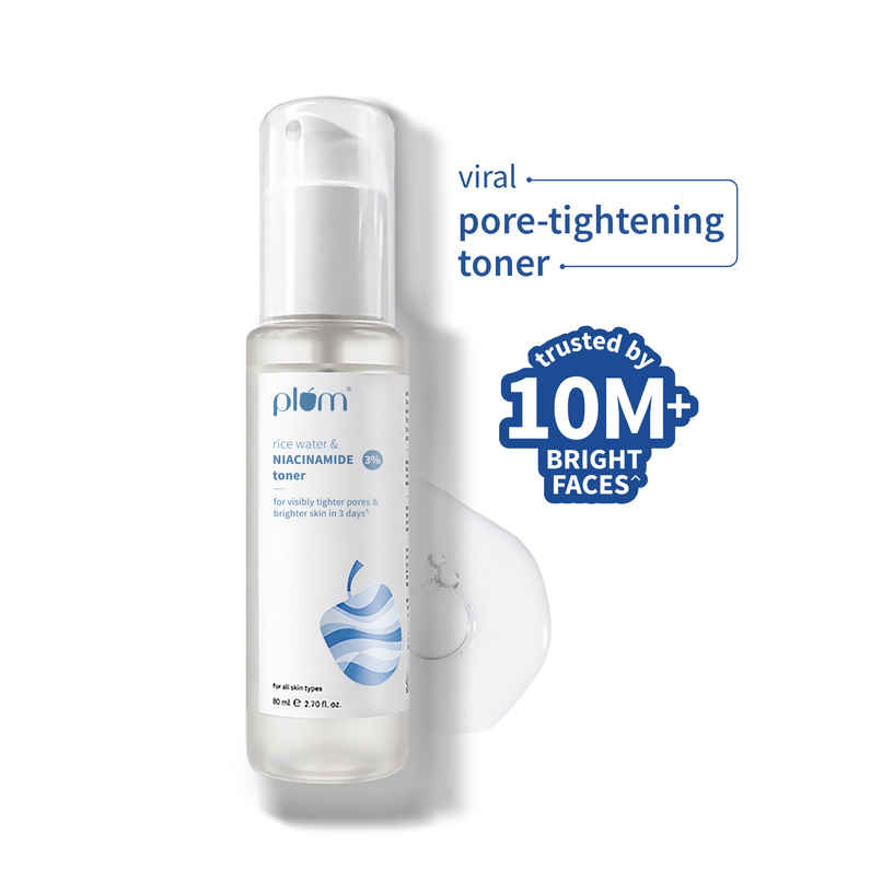 Plum 3% Niacinamide Alcohol-Free Toner With Rice Water | Tightens Pores & Brightens Skin Plum 3% Niacinamide Alcohol-Free Toner With Rice Water | Tightens Pores & Brightens Skin