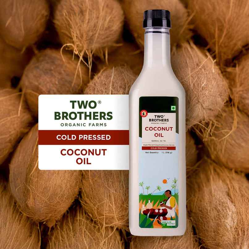 Two Brothers Coconut Wood Pressed Oil Single-filtered | Plastic bottle