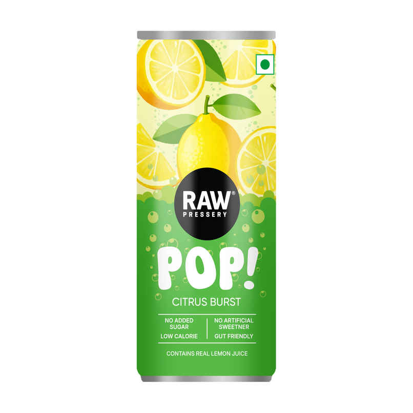 RAW POP Citrus Burst Prebiotic Soda | Low Calorie | No Added Sugar | No Artificial Sweeteners RAW POP Citrus Burst Prebiotic Soda | Low Calorie | No Added Sugar | No Artificial Sweeteners
