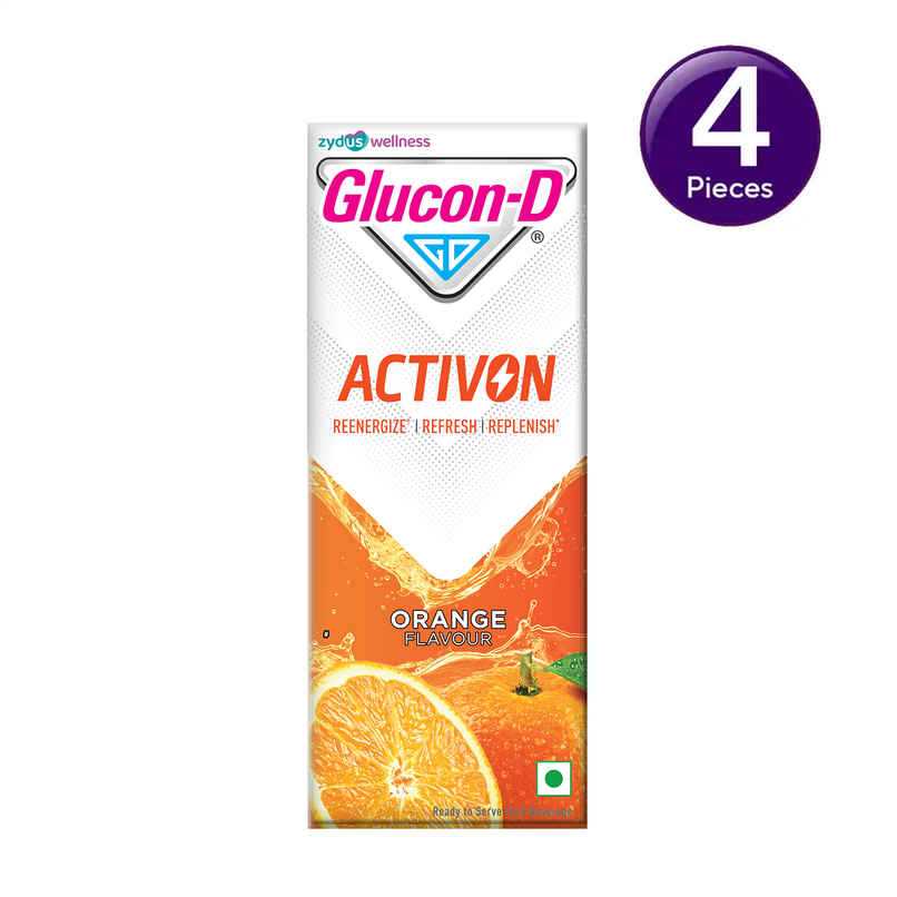 Glucon-D Activon Ready to Drink Beverage Combo | Orange Flavour