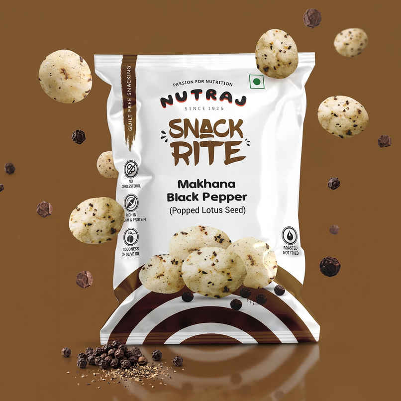 Nutraj Snackrite Roasted Makhana | Black Pepper