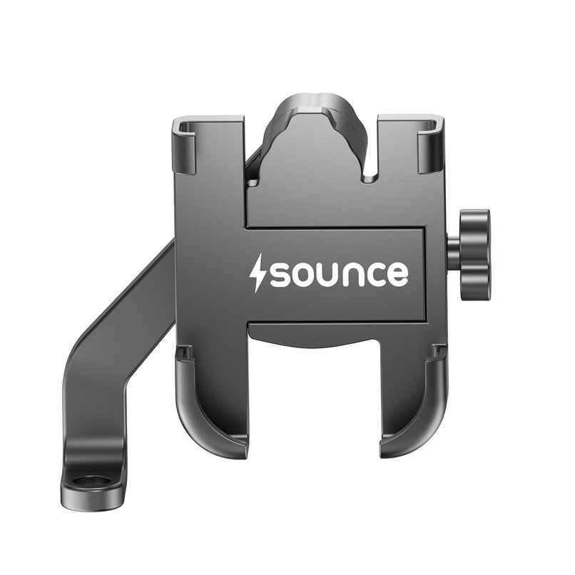 Sounce Universal Bike Mount Phone Holder Metal Body 360 Degree Rotating Handlebar (Black)