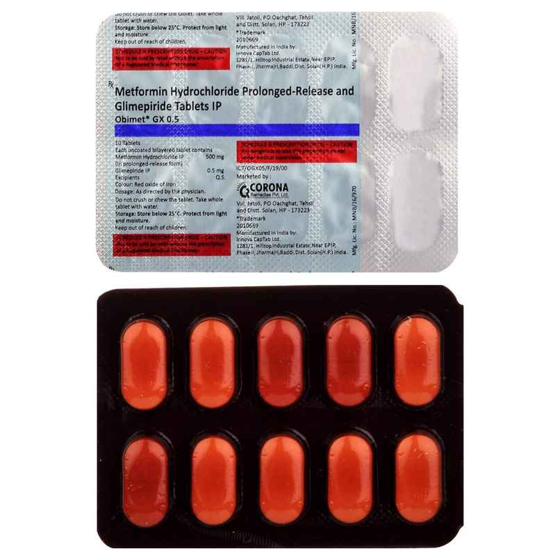 Obimet GX 0.5 Tablet PR Obimet GX 0.5 Tablet PR