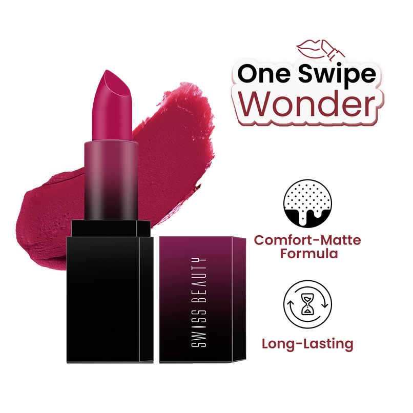 Swiss Beauty HD Matte Lipstick - 05 Fire Pink Swiss Beauty HD Matte Lipstick - 05 Fire Pink