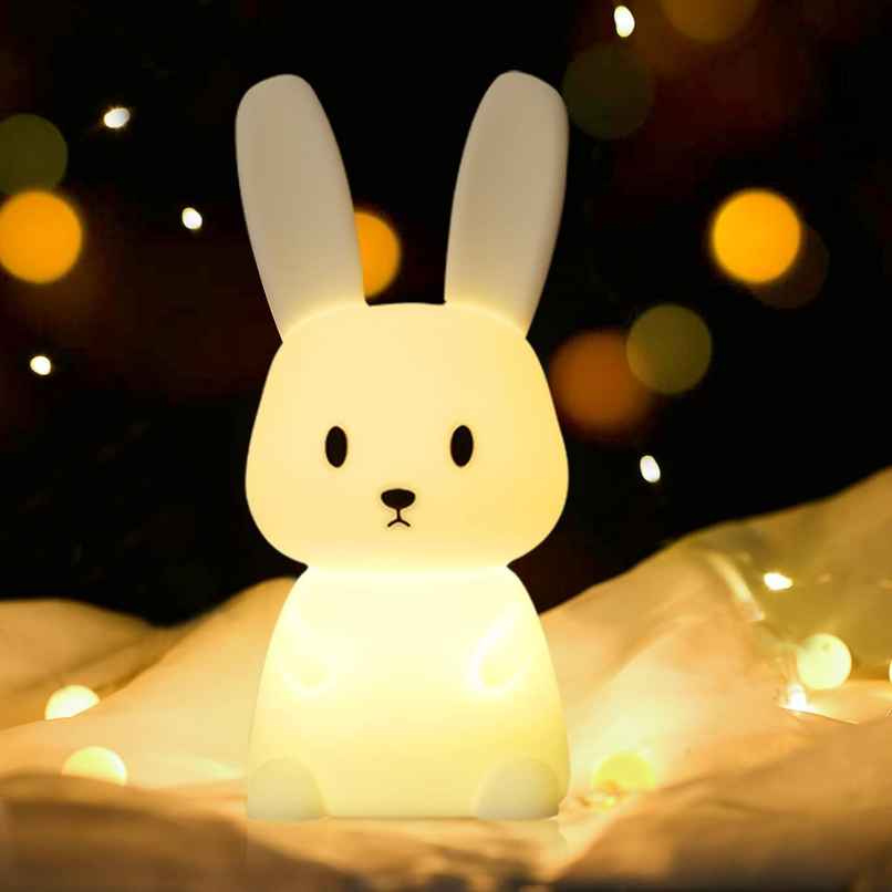 Hashwow Big Bunny Night Lamp Rechargeable Silicone Night Light For Kids