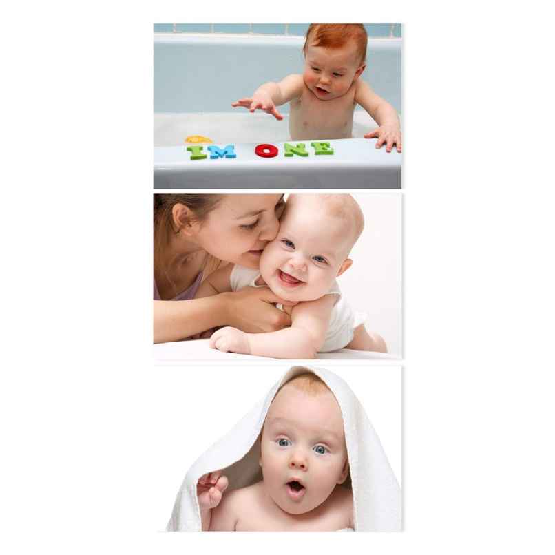 Paper Plane Design New Born Cute Baby Smiling Baby Wall Posters | Set Of 3 | Size 12 x 18 Inch- D58