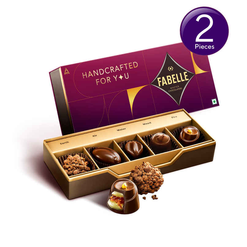 Fabelle Elements Pralines - 5 Handcrafted Dark Chocolates Combo