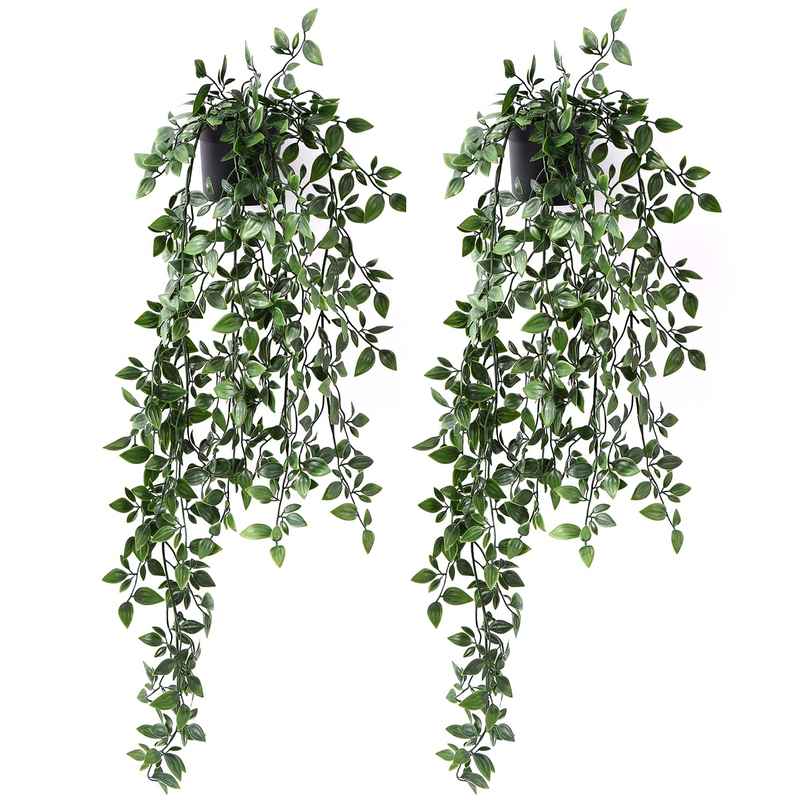 TIED RIBBONS Hanging Artificial Plant with Pot