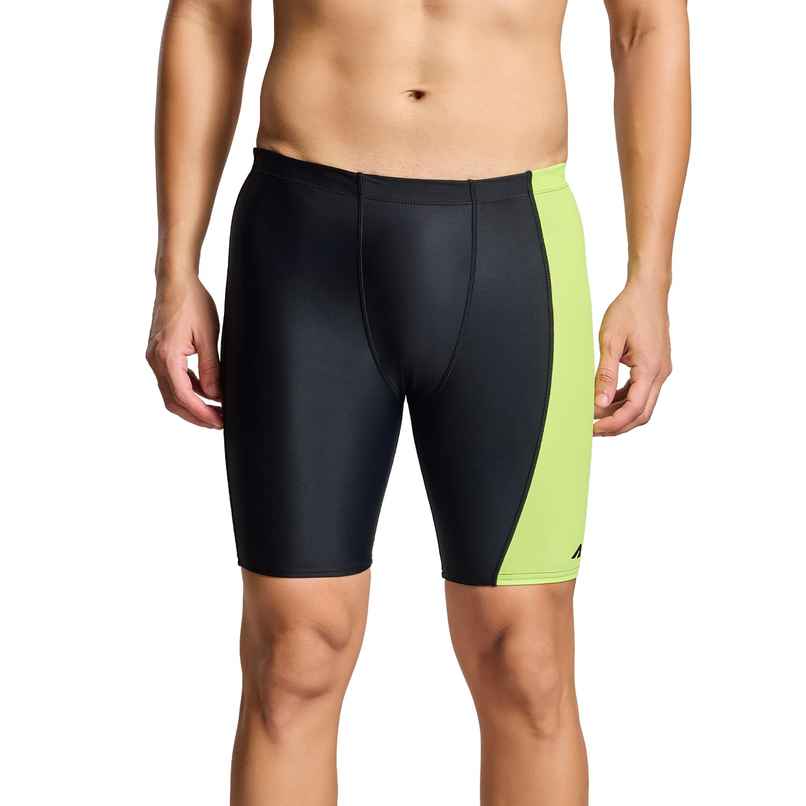Boldfit Men's Swimming Jammers Strechable Breathable Quick Dry | Black & Yellow - L