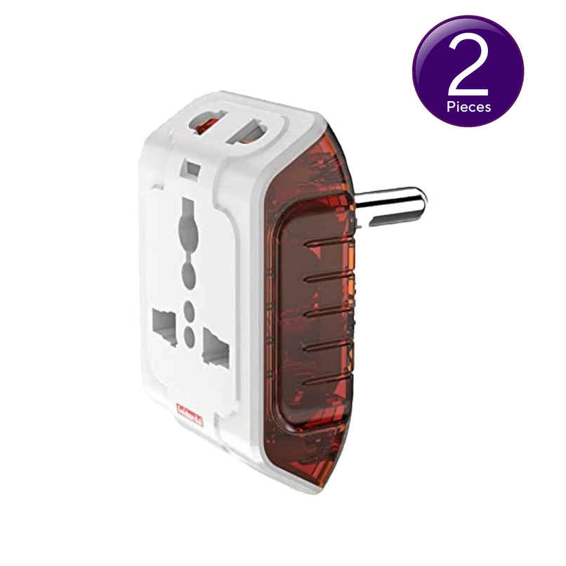 Gold Medal Spice 3 Pin 240V Multi Plug Socket | Universal Travel Adaptor with LED Indicator | Supports 2-Pin&3-Pin Plugs | Multiplug for Home&Office Appliances Combo