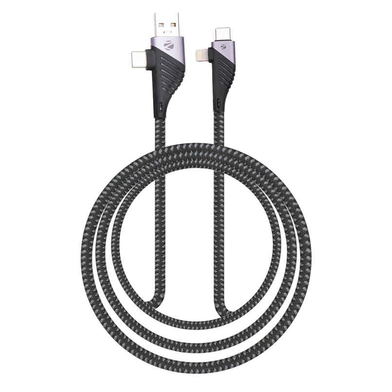 Zeb Uclc65B 4 In 1 65W Cable,Strong & Long Lasting Braided Cable With Pd Support, 1M