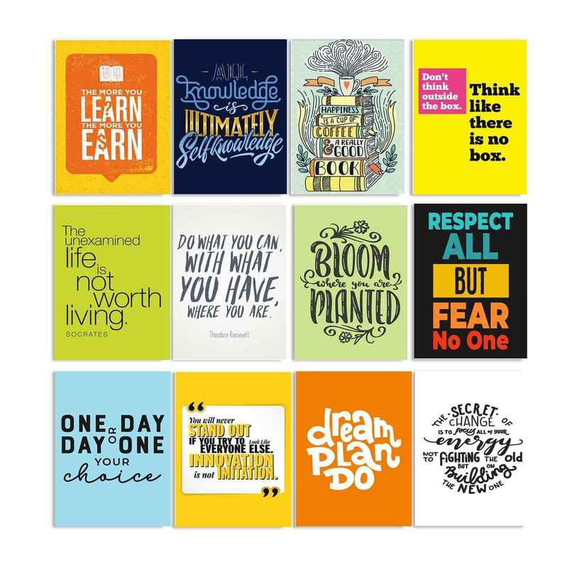 Paper Plane Design Motivational Wall Posters | Set of 12 | (29 cm x 21 cm) D10