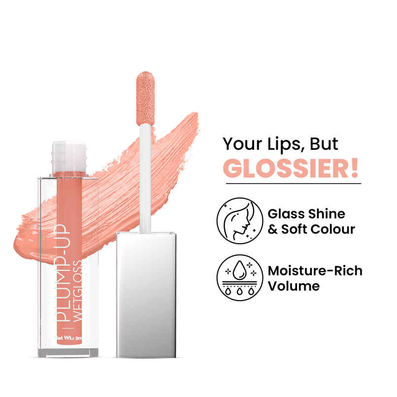 Swiss Beauty Plump Up Wet Lip Gloss For Glossy And Fuller Lips | 3 Kinde Naked