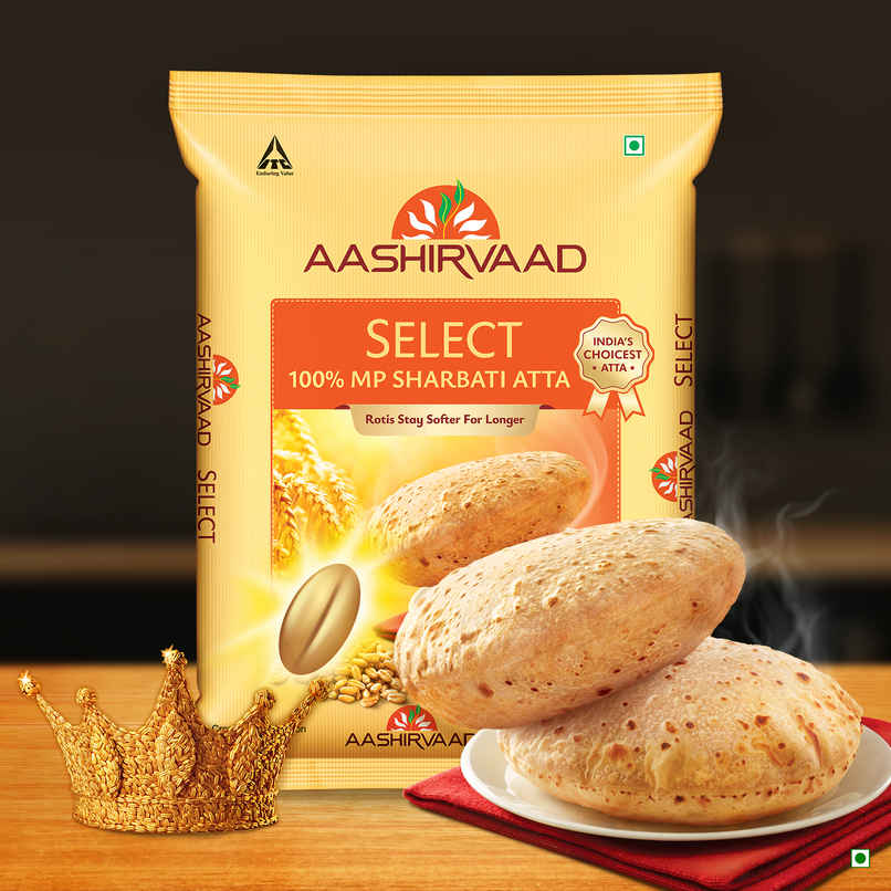Aashirvaad Select | 100% MP Sharbati Wheat Atta for Soft Makhmali Rotis