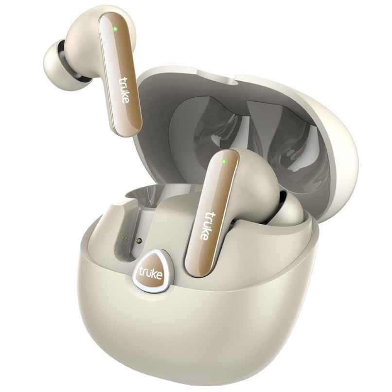 Truke Buds F1 Ultra With 60 Hours Playtime | Spatial Audio | 13mm Drivers | Multi-modes - Champagne Gold Truke Buds F1 Ultra With 60 Hours Playtime | Spatial Audio | 13mm Drivers | Multi-modes - Champagne Gold