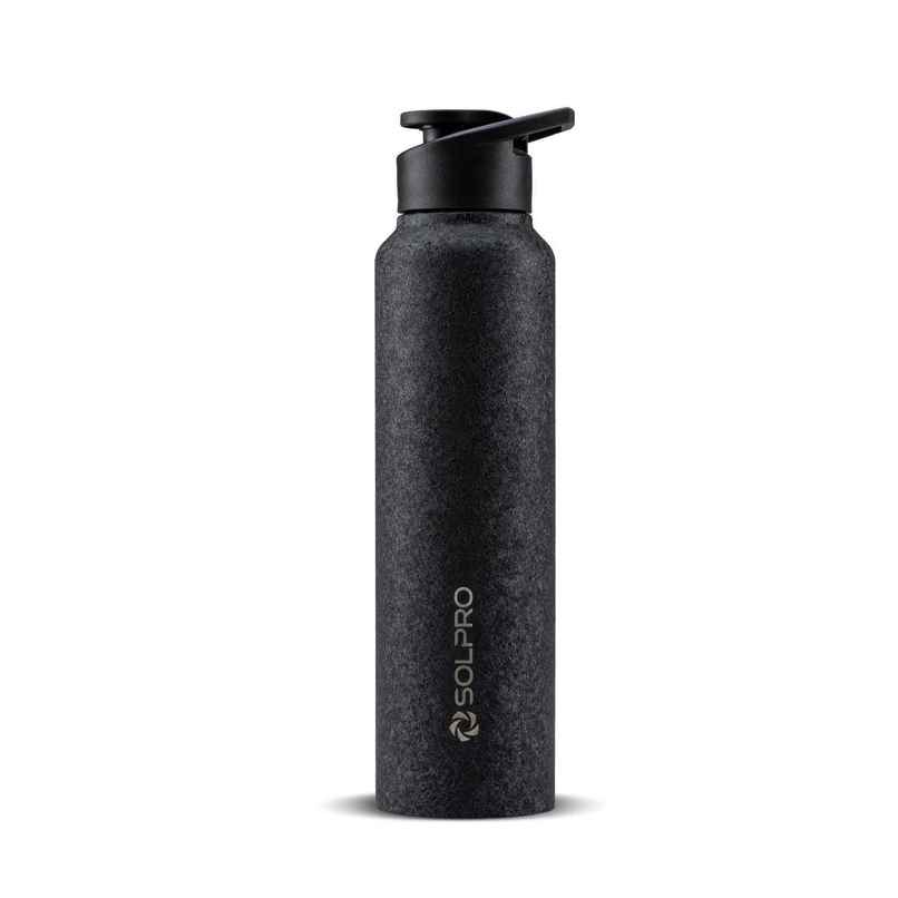 Solpro Phantom Stainless Steel Water Bottle with Flip Top Cap | Gym Bottle | Odor & Bpa Free | 1 L | Black Solpro Phantom Stainless Steel Water Bottle with Flip Top Cap | Gym Bottle | Odor & Bpa Free | 1 L | Black