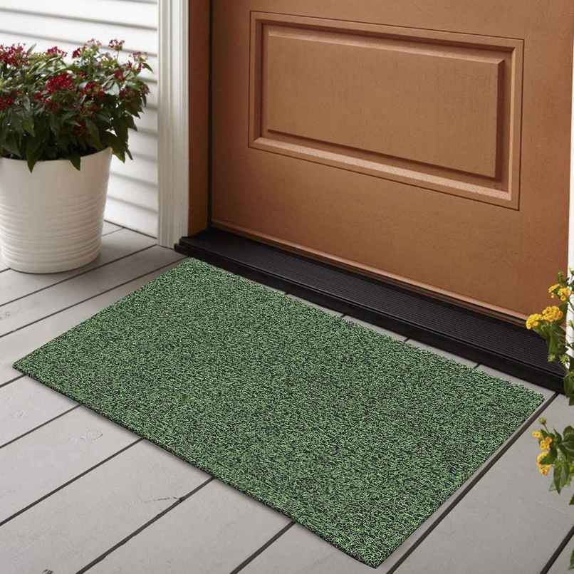 Status Milange PVC Anti-Skid Noodle Door Mat | 40 x 60 cm | Green
