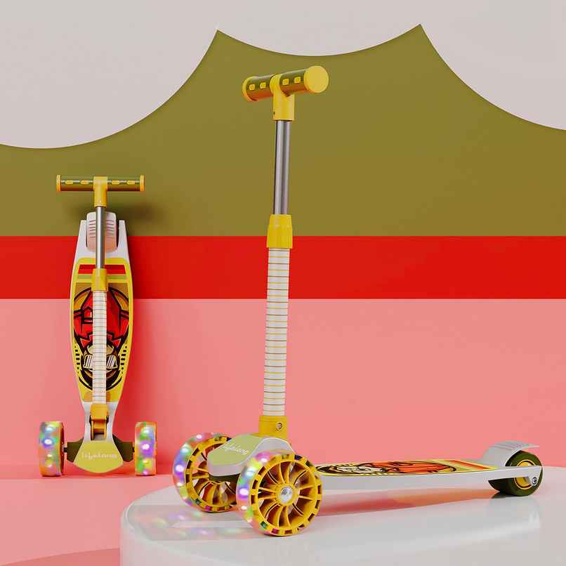 Lifelong Scooter For Kids 3+ Years Foldable PVC LED Wheels Adjustable Height Capacity 50Kg LLKS15