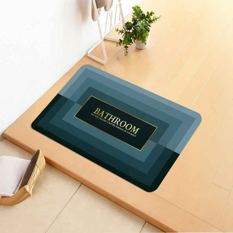 Homeharmony Rubber Floor Mat, Dark Blue | 57 x 36 cm