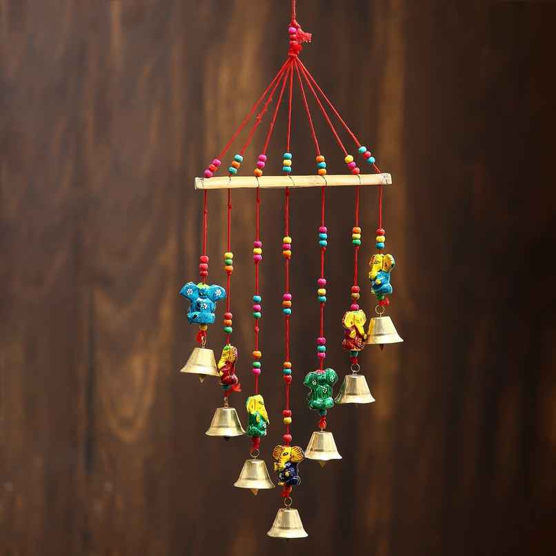 Handcrafted Decorative Lord Ganesha Wall/Door/Window Hanging Bells | eCraftIndia Handcrafted Decorative Lord Ganesha Wall/Door/Window Hanging Bells | eCraftIndia
