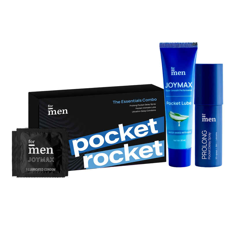 ForMen Pocket Rocket | Delay Spray, Lube & Condoms Kit