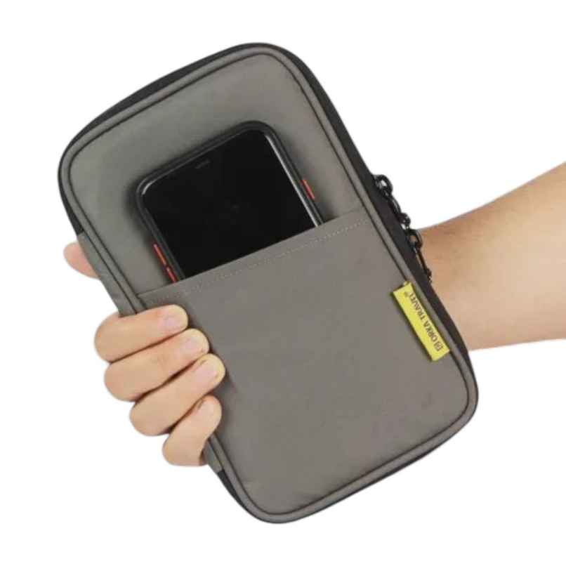 ORKA Unisex Solid Polyester Passport Holder | Grey