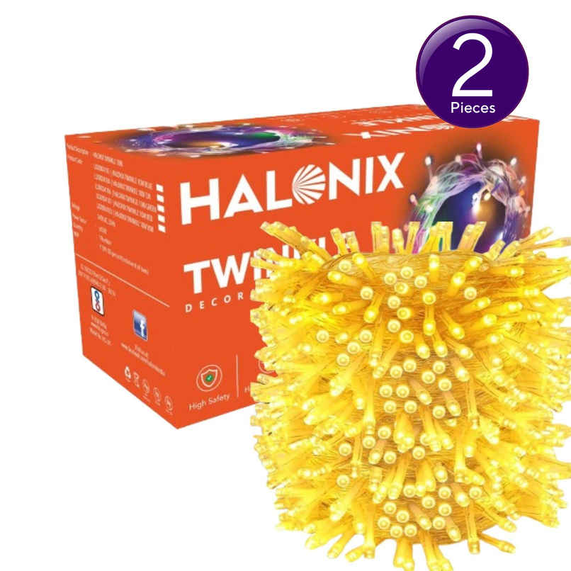 Halonix 46 Led Twinkle Yellow String Light Combo | Yellow | 10 m