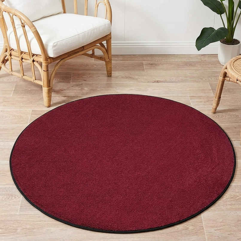 Casacraft by Pepperfry Round Carpet | Persian Plum | 3 feet
