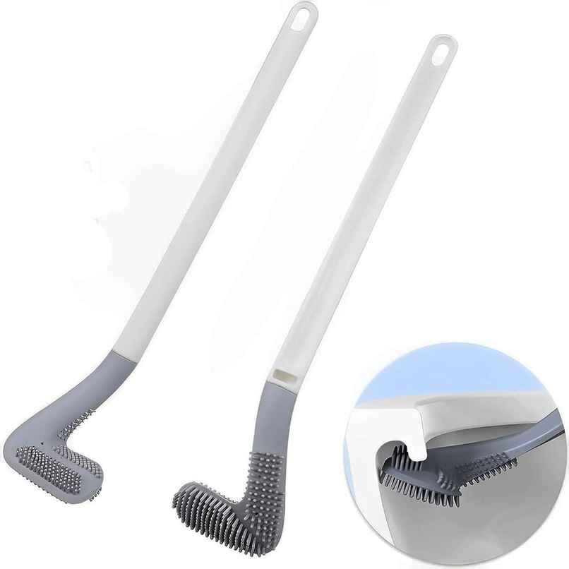 Perpetual Golf Shape Toilet Brush Set | Wall-Mounted Silicone Brush with Holder | 2 Pcs